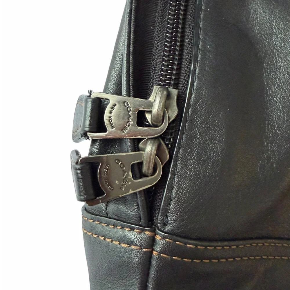 Coach Black Leather Men's Backpack - Picture 3 of 8